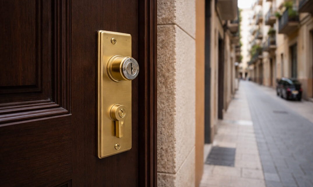 puerta de vivienda en Reus con cerradura nueva instalada