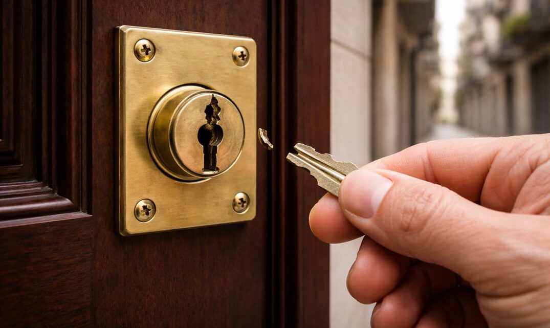 cerradura atascada en puerta de vivienda en Reus