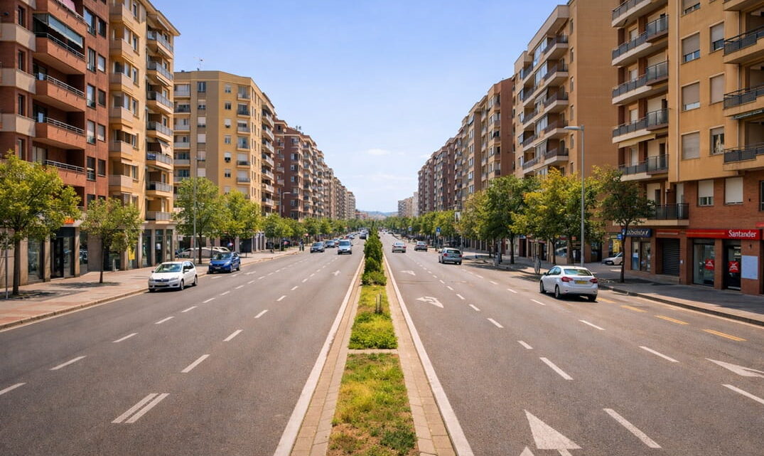 avenida en zona Ponent de Reus con edificios donde se necesita cerrajero