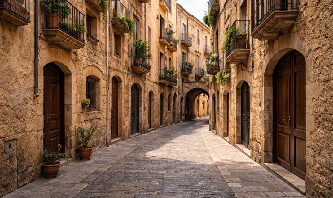 calle antigua en la Part Alta de Tarragona con viviendas donde se necesita cerrajeria